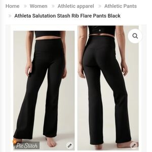 Athleta Salutation Stash Rib Flare Semi Fitted Pants Size XS NWT